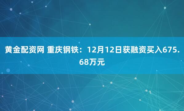 黄金配资网 重庆钢铁：12月12日获融资买入675.68万元